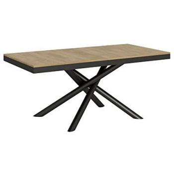 Mesa Extensible 90x180/284 cm Famas Evolution Estructura Antracita - Roble Natural