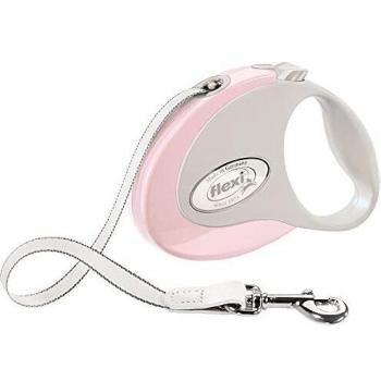 Correa Flexi Style Rosa Extensible para Perros y Gatos, Talla S, 3m