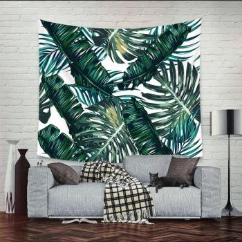 Tropical palm hojas decoración tapiz patrón tejida Manta de sofá, tela de poliéster ligero hippie para colgar decoración de la pared, manta de playa, camino de mesa/gamuza