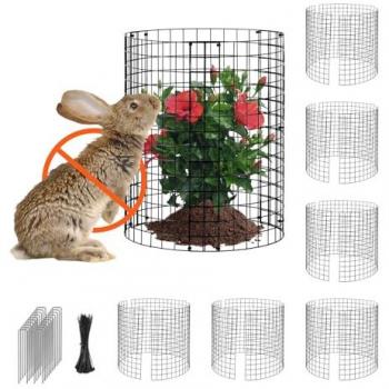 Protector de Plantas VEVOR - Paquete de 6, Malla Metálica para Exterior, 32 cm de Diámetro x 35.5 cm de Alto, Jaulas para Flores y Verduras, Protección contra Anim