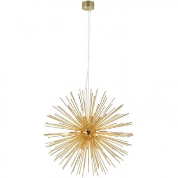 Lámpara colgante SOLEIL dorada 12 bombillas, acabado en oro, diseño elegante y moderno, ideal para iluminación de espacios interiores
