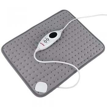 Almohadilla Eléctrica Térmica Gris 42 x 32 cm con 6 Niveles de Calor, Alivia Dolores Musculares (Pack: 1)