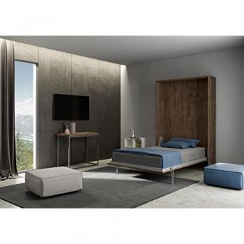 Cama abatible vertical 140 Kentaro efecto nogal