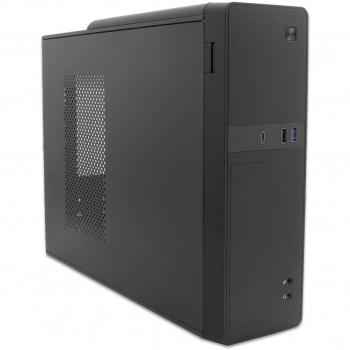 CoolBox Slim MicroATX T310 Torre Negra con Fuente de Alimentación 500W, 2x USB 3.0, USB-C, Lector de Tarjetas