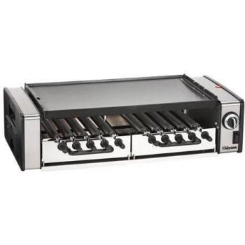Tristar RA-2993 - Grill multifunción en acero inoxidable, sistema rotatorio para brochette y hotdog