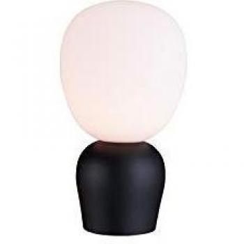 Lámpara de mesa Buddy, negra, estructura opal, G9