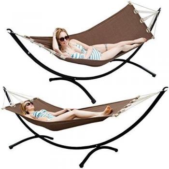 Hamaca Amanka con Soporte Metálico 300x100 cm para Jardín y Exterior