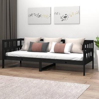 Sofá cama de madera maciza de pino negro 80x200 cm