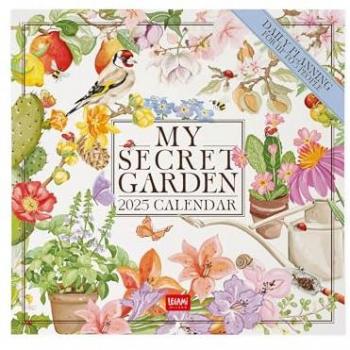 Calendario de pared 2025 My Secret Garden Legami en inglés, tamaño grande 30 x 29 cm, incluye 12 meses y planificador, espacio para notas, signos del zodiaco y fiestas internacionales