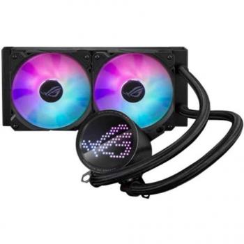 ASUS ROG Ryuo III 240 ARGB All-In-One Liquid CPU Cooler with 240mm Radiator, Addressable RGB Lighting, and OLED Display - Black