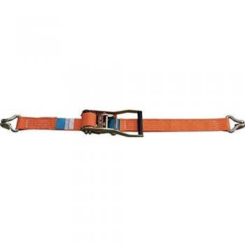 Correa de Amarre Dolezych 8m x 50mm con Carraca y Ganchos Redondos, Capacidad de Carga 5000 daN