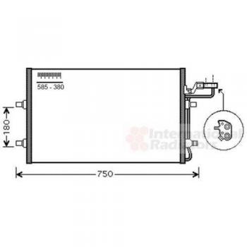 Condensador de aire acondicionado Van Wezel para Volvo C30, C70 Cabriolet, S40 y V50 sin secador, número de parte 59005149