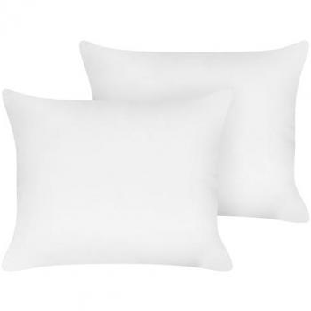 Conjunto de 2 almohadas rectangulares de perfil bajo 50 x 60 cm, funda de algodón Japara y lyocell, relleno de poliéster, color blanco