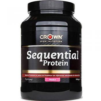 Crown Sport Nutrition Sequential Protein, Suplemento de proteína para antes de dormir para Deportistas, Sabor de Fresa - 918 gr