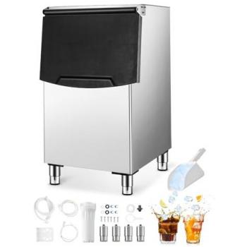 Vevor Commercial Ice Maker Storage Bin - 113.4 kg Capacity, Stainless Steel with Single-stage Filter and Adjustable Anti-slip Rubber Feet