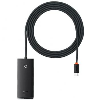 Adaptador Hub USB-C Baseus Lite Series 4 en 1 a 4xUSB-A 3.0 con cable de 2m, negro