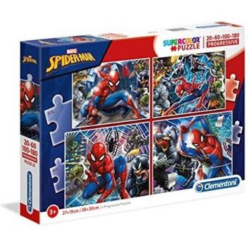 Clementoni- Marvel Spider-Man Conjunto De Puzzles, Color Multicolor.