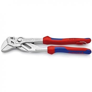 Knipex Llave de Perno y Alicate 250 mm con Agarre Multicomponente y Anilla de Fijación Integrada, Cromado