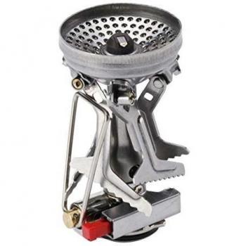 Soto Amicus Stove with Stealth Igniter - Ultralight Hiking Stove, Compact Design, Integrated Igniter, Lightweight Aluminum Construction, High Efficiency Burner, Adjustable Flame Control