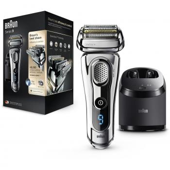 Braun Series 9 9295cc afeitadora eléctrica para hombres, en seco y en húmedo, y sistema de limpieza y carga - Premium Chrome