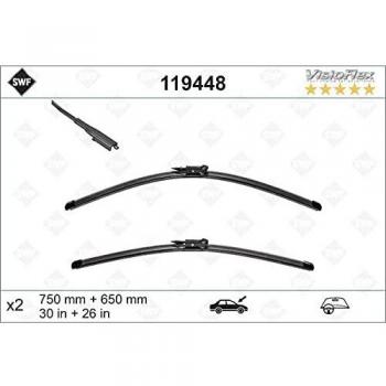Limpiaparabrisas SWF 119448 - Tipo: Limpiaparabrisas; Características: Longitud de 48 cm, diseño aerodinámico, tecnología de goma premium para un barrido silencioso y eficiente,