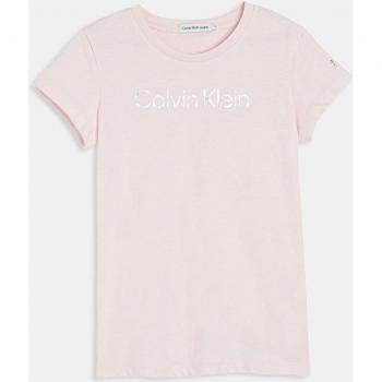 Camiseta Calvin Klein Manga Corta Logo Plateado Slim