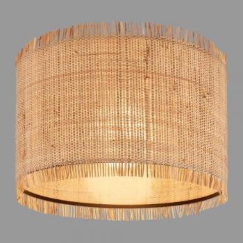 Plafón Borra, color natural, Ø 40 cm, paja, E27