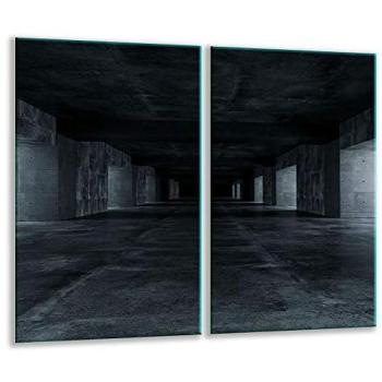 Tabla de Cortar de Vidrio Templado 2x 30x52 cm Negra - Placa Protectora Universal para Cocina Eléctrica e Inducción