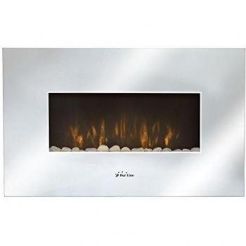 Chimenea Eléctrica Mural, 2000W, diseño en Cristal Templado con Efecto Espejo, Incluye Mando a Distancia CHE-450 Purline