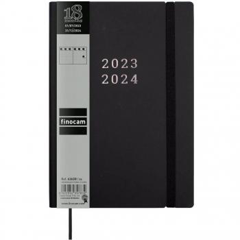 Finocam Mara Y10 SVV Negro 18 Meses Julio 2023-Diciembre 2024 Semana Vista Vertical Multilingüe Agenda 140x204mm