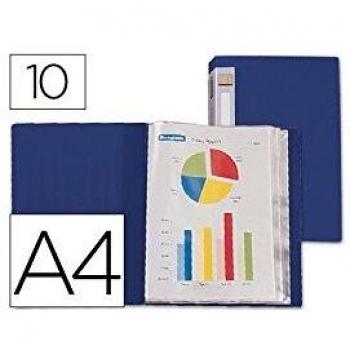 Liderpapel Carpeta Personaliza31702 10 Fundas Polipropileno Din A4 Azul Lomo Personalizable