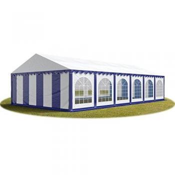 Carpa para Fiestas 6x12 m, PVC 750, Impermeable, con Base Reforzada, Azul-Blanco