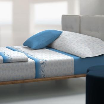 Tolrà TB007 - Juego de sábanas y funda de almohada, 3 piezas, tacto visón, para cama de 90 cm, color azul