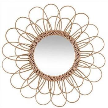 Atmosphera - Espejo de ratán con diseño de flor D56