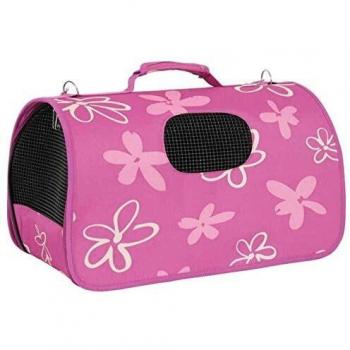 Transportín Flower Mediano Ciruela 25x44x29cm para Perro Pequeño y Gato - Zolux