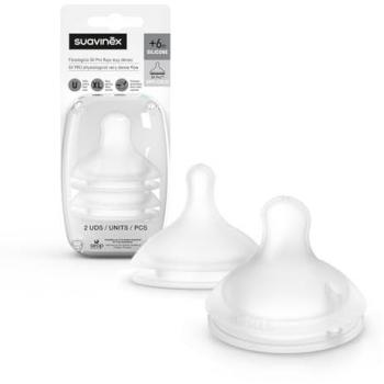 Tetina Fisiológica de Silicona Suavinex SX Pro Flujo Denso (XL) +6m, 2 Unidades, con Válvula Anticólico