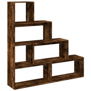 Librería divisora 4 niveles roble ahumado 143,5x29x143,5 cm