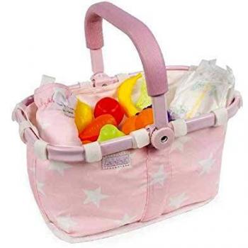 La Nina- Cesta Compra Carlota Muñecas y Accesorios, Color Rosa