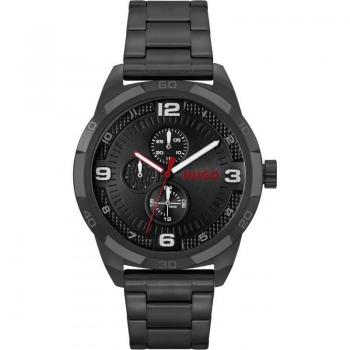 Hugo Grip 1530279 Reloj Multifunción de Acero Negro para Hombre