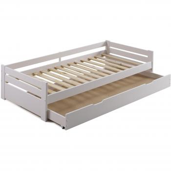 Cama nido Elena 90X190 madera maciza en Blanco