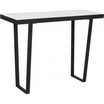 Consola de Metal con Piedra Sinterizada 100x35x75 cm Color Negro