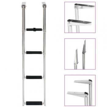 Folding 4-Step Boarding Ladder Stainless Steel