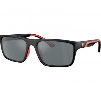 Scuderia Ferrari FZ6003U Col. 504/6G Rectangular Sunglasses with Mirrored Lenses, Black, Male, Size: 59 MM