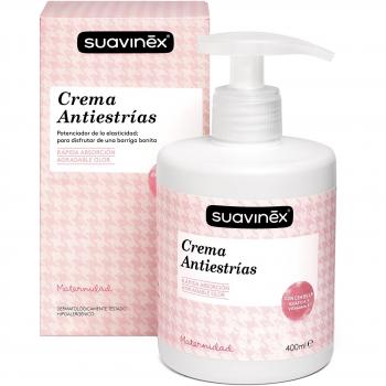 SUAVINEX Crema Embarazo Antiestrías Para Embarazadas, Previene Estrías y Potencia Elasticidad, Apta Para Pieles Sensibles con Olor, Blanco, 500 Mililitros