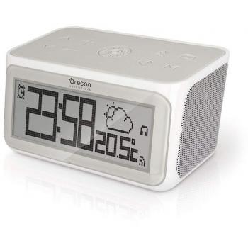 Oregon Scientific CIR100 - Radio Reloj inteligente conectado por internet con manos libres, SMS y radio, Blanco