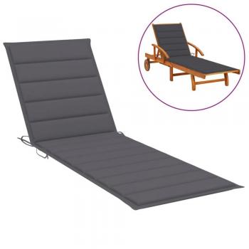 Oxford Fabric Sun Lounger Cushion Anthracite 200x50x3 cm