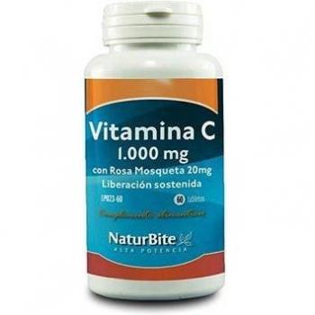 NaturBite Vitamina C 1000mg con Rosa Mosqueta 20mg 180 tabletas