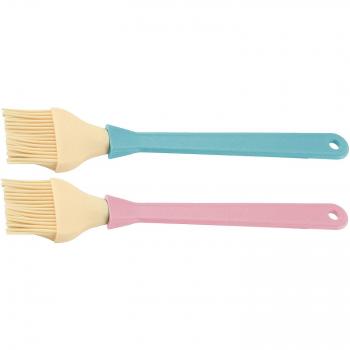 Fackelmann Zenker Pincel Silicona. Rosa y Beige o Celeste y Beige. 25x5cm. 1 ud.