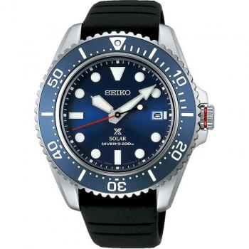 Seiko Prospex SNE593P1 - Reloj de hombre con correa de silicona y esfera negra