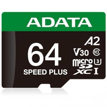 Tarjeta microSD Adata 64GB Speed Plus UHS-I U3 con Adaptador